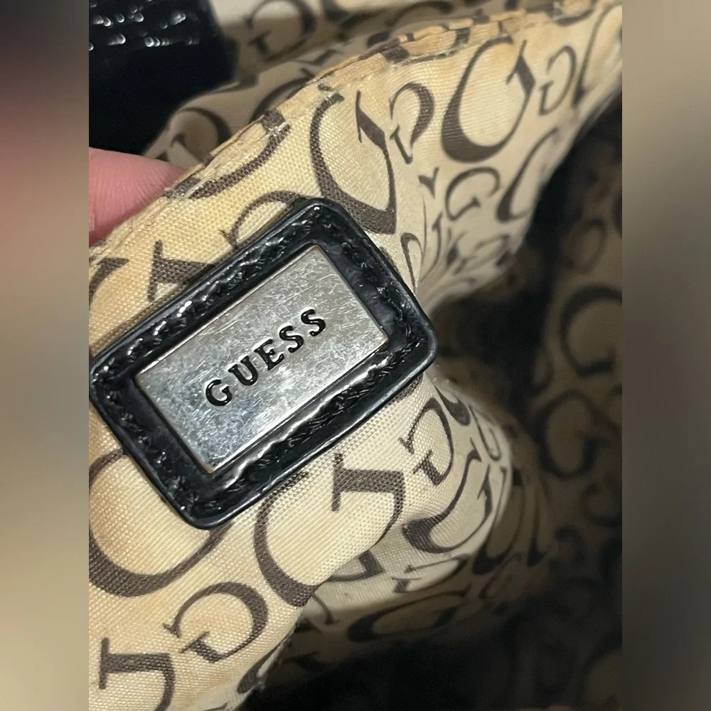 Black Guess monogram shoulder bag and wallet set